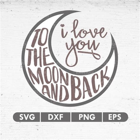 love    moon   svg dxf silhouette cameo etsy