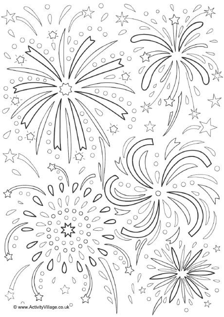 fourth  july fireworks colouring page coloring pages detailed hot