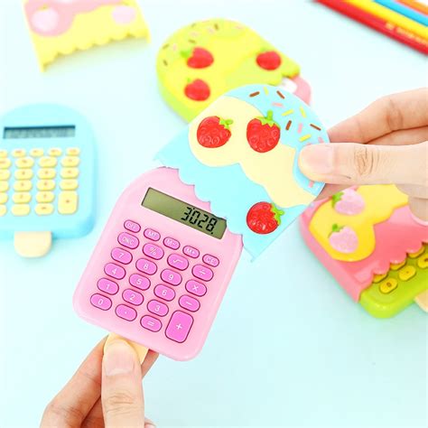 cute calculators  kids  digit portable pocket calculator sweet popsicle shaped escolar