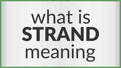 strand meaning  strand youtube