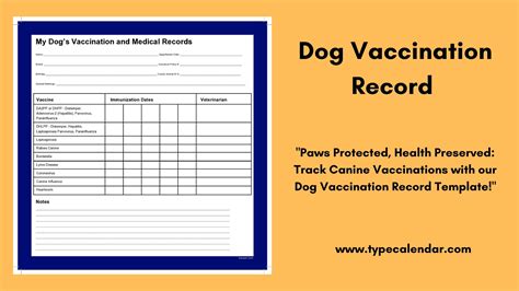 printable dog vaccination record template  word excel health