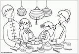 Coloring Chinese Year Pages Family Popular sketch template