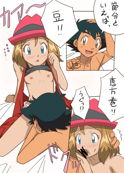 xbooru ash ketchum fellatio hand on head oral pokemon pokemon xy serena tomo tomo 638265