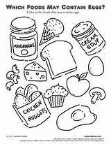 Pages Coloring Food Colouring Kids Allergy Printable Sheets Worksheets sketch template