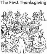 Coloring Thanksgiving Pages Pilgrim Indian Color Pilgrims Printable Getcolorings Getdrawings Enjoying sketch template