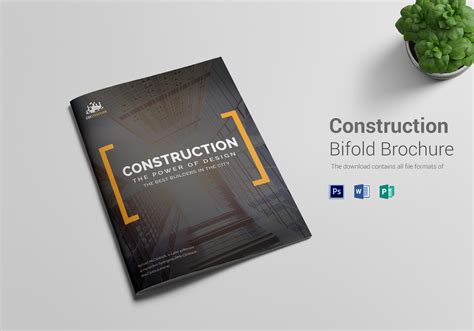 construction company brochure design template  word psd publisher