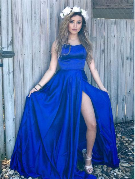 Royal Blue Prom Dresses A Line Simple Spaghetti Straps Long Prom Dress