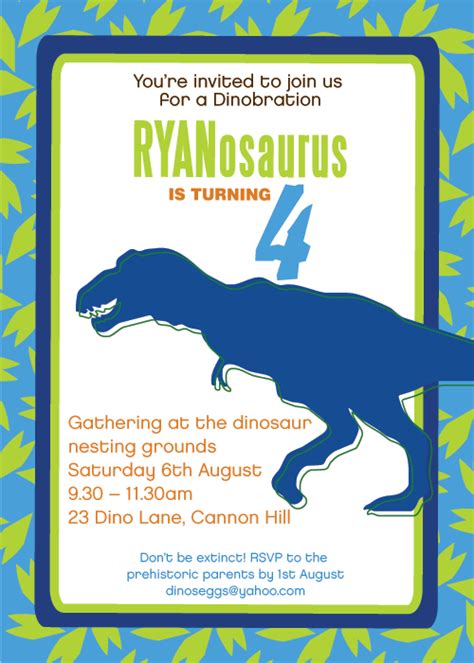 printable dinosaur invitations