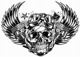 Tattoos Biker Skull Tattoo Harley Davidson Pistons Tatouage Motorcycle Designs Logo Dessin Stylé Piston Google Chopper Disegni Ride Tete Mort sketch template