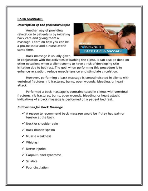 massage purpose  massage description   proceduretopic