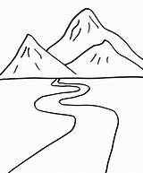 Coloring Kids Drawing Mountain Pages Mountains Visit Easy sketch template