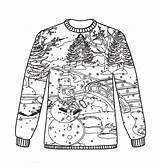 Christmas Coloring Colouring Pages Jumper Sheets Cosy Adult Stamps Digi sketch template