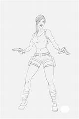 Lara Croft Tomb Raider Para Colorear Dibujos Pintar Coloring Pages Raiders sketch template