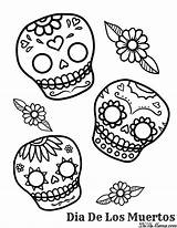 Dead Muertos Dia Coloring Los Skull Sugar Printables Desumama Artículo Para Colorear sketch template