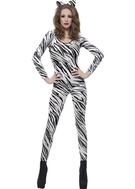 ladies sexy zebra catsuit costume [26803] struts party superstore
