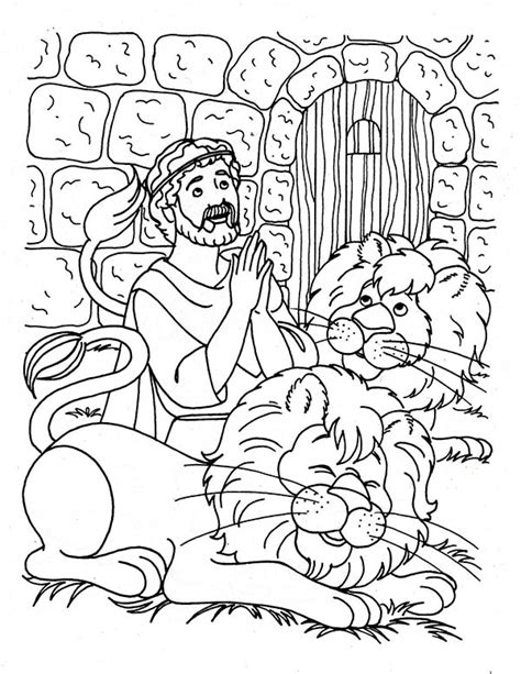 daniel praying  times  day  daniel   lions den coloring