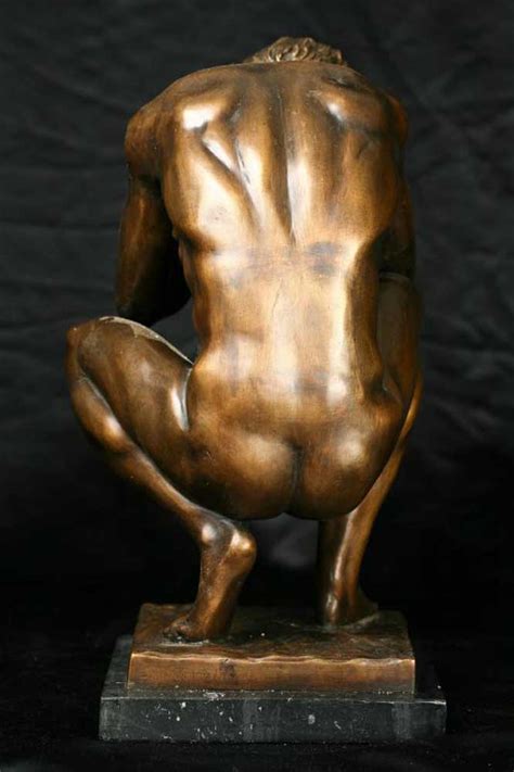 italian bronze nude male erotic statue art