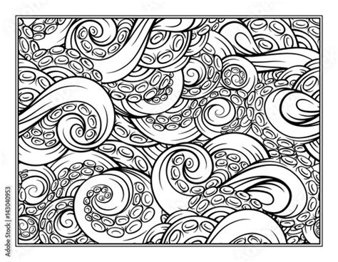 octopus tentacles coloring pattern page stock image  royalty