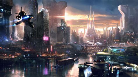 remember  video games city futuristic cityscape concept art science fiction wallpapers