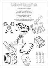 Supplies School Coloring Worksheet Vocabulary Worksheets Esl Preview sketch template