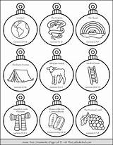 Jesse Tree Ornaments Printable Coloring Advent Pages Christmas sketch template