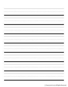 large dashed writing lines printable sentence strips sheet
