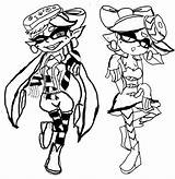 Splatoon Pages Squid Sisters Coloring Template Alton Towers sketch template