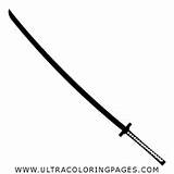 Coloring Katana Pages Sword sketch template
