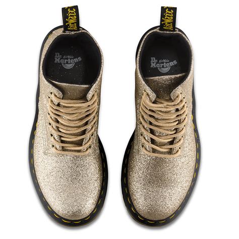 dr martens pascal  boots  vintage pale gold glitter