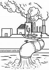 Umweltverschmutzung Malvorlage Umweltschutz Industrie sketch template