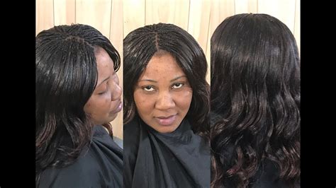 Sew In Weave With Micro Braids Leave Out Youtube