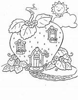 Strawberry Coloring Pages House sketch template