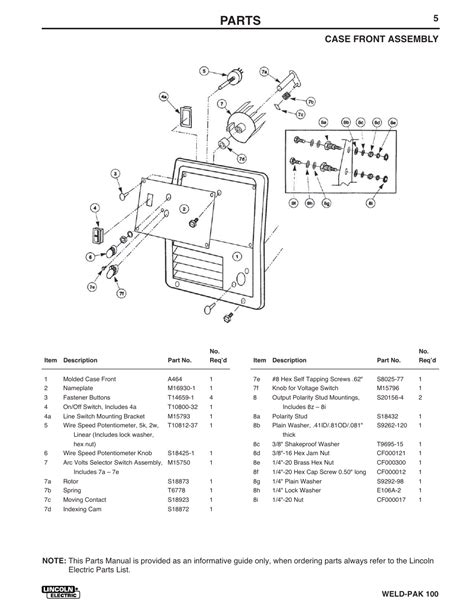 lincoln weld pak  parts diagram general wiring diagram