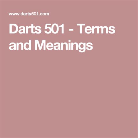 darts  terms  meanings darts terms meant