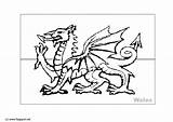 Wales Flag Coloring Gales Printable Pages sketch template