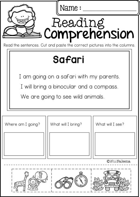 early reading comprehension worksheets preschool  db excelcom