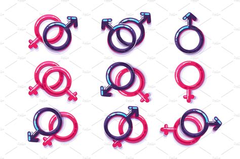 Female And Male Sex Symbol Gender Lesbian And Gay Pre