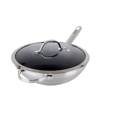 denby stainless steel cm wok  lid ebay