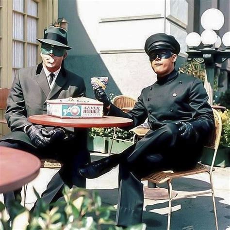 the green hornet and kato chewing super bubble bubble gum in