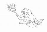 Ariel Flounder Coloringsun sketch template
