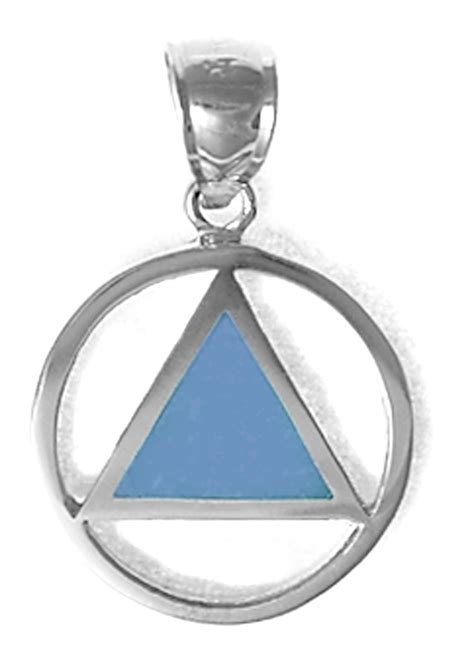 Small Sterling Silver And Blue Enamel Aa Pendant