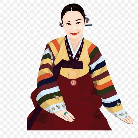 Korean Hanbok Clipart Png Images Illustration Of A Girl Wearing The