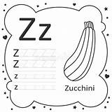 Zucchini Tracing Alphabet Ricalco Lettere Colorare Asilo sketch template