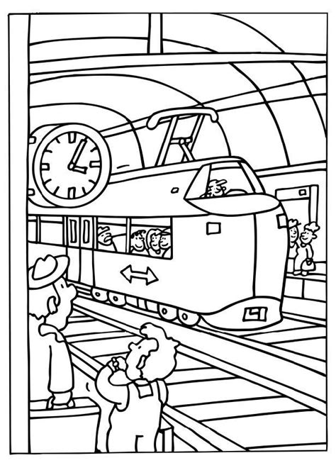 coloring page train station  printable coloring pages img