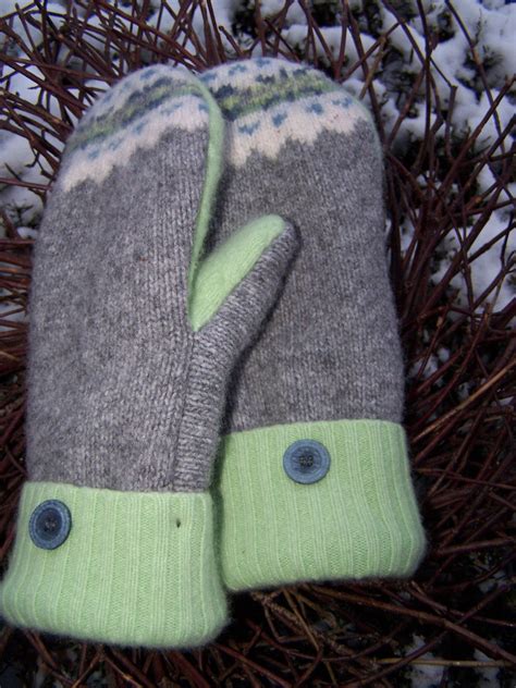 wool mittens  sweaters felted lined  fleece pattern wool