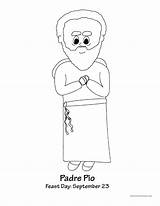 Padre Pio Saint Coloring Sheet Kids sketch template
