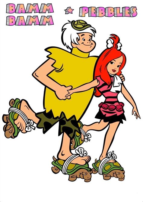 teenage pebbles and bamm bamm skating flintstone s and rubble s