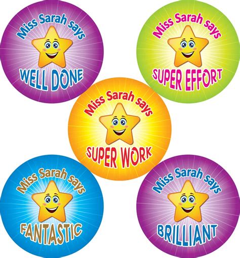 personalised school stickers label  teachers children parents