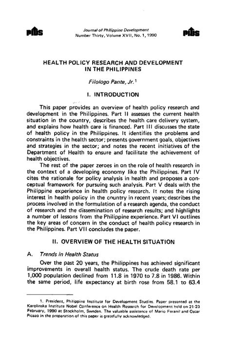 health policy research  development   philippines  ronald
