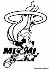 Coloring Nba Pages Miami Heat Basketball Print Mickey Mouse Players Wwe Clipart Printable Playing Color Everfreecoloring La Vs Maatjes Cliparts sketch template